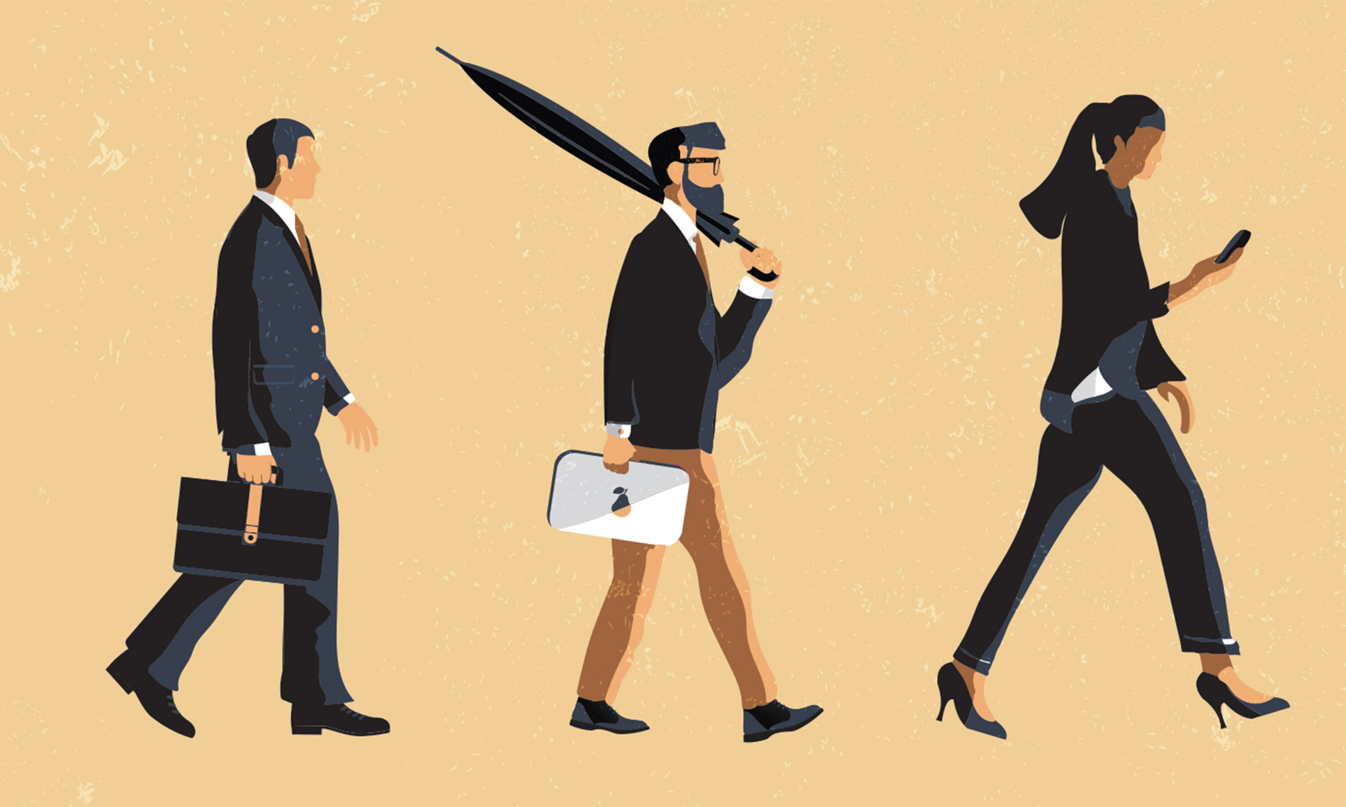 three lawyers walking in a line