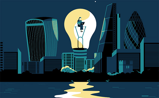 Working in a lightbulb